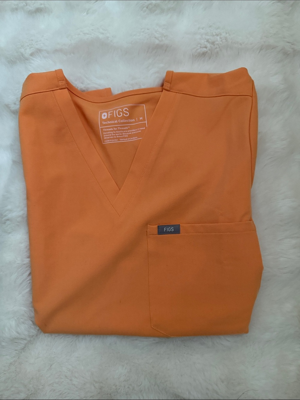 FIGS  Orange V-Neck Scrub Top
